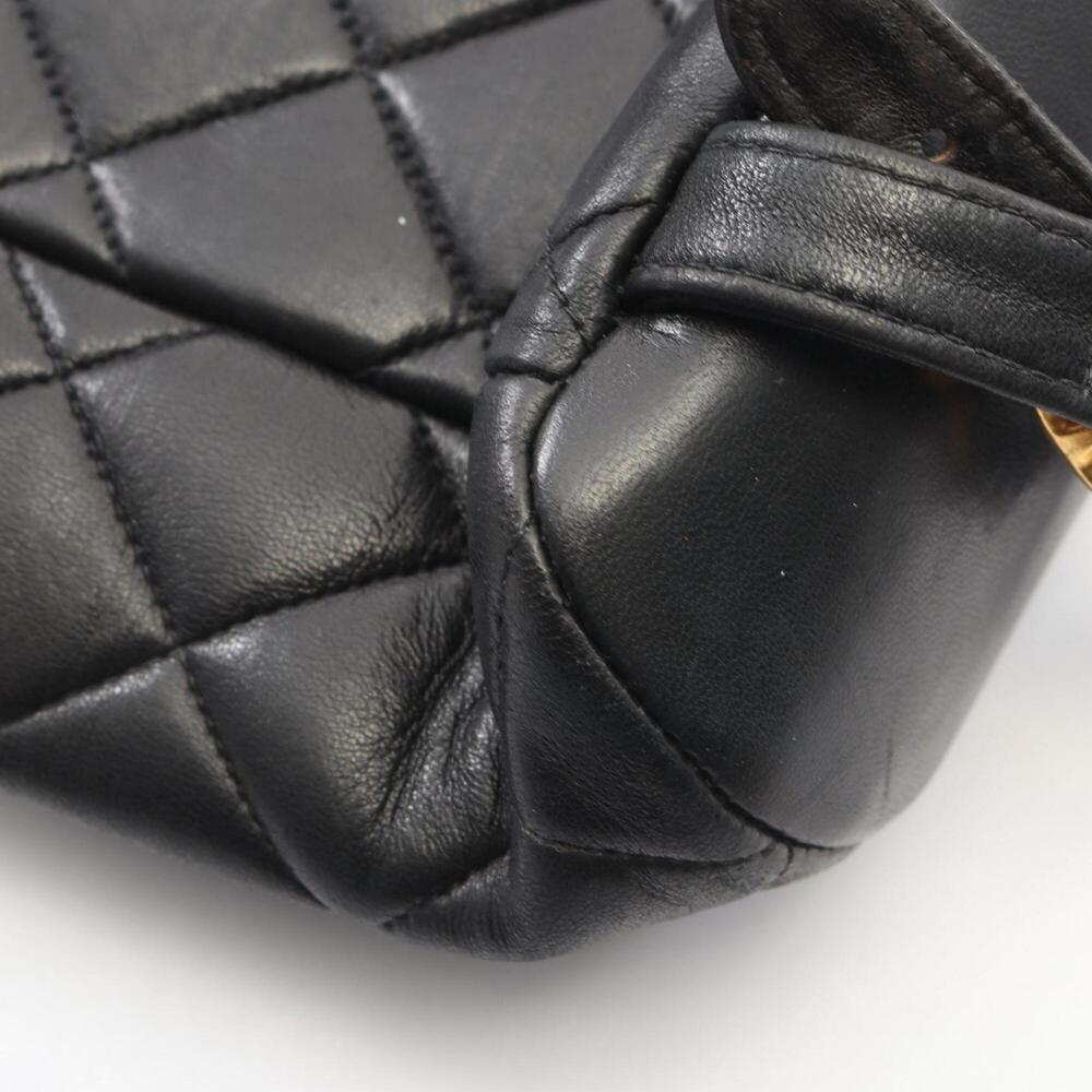 Chanel Matelassé Backpack/Handbag, Lambskin Leather, Women's, Black (A10177) - Picture 7 of 11
